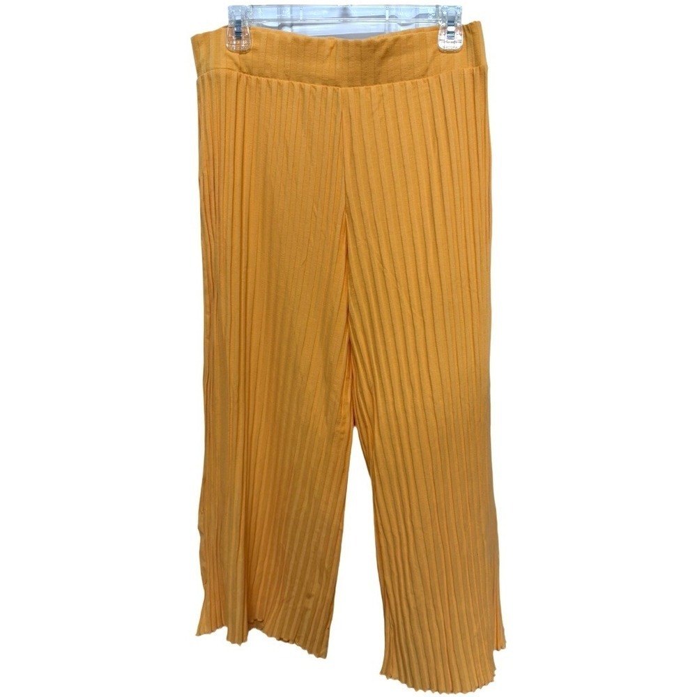 A New Day Orange Pleated Pants Size Medium Pull On Lounge Vacation Cruise - Picture 2 of 7